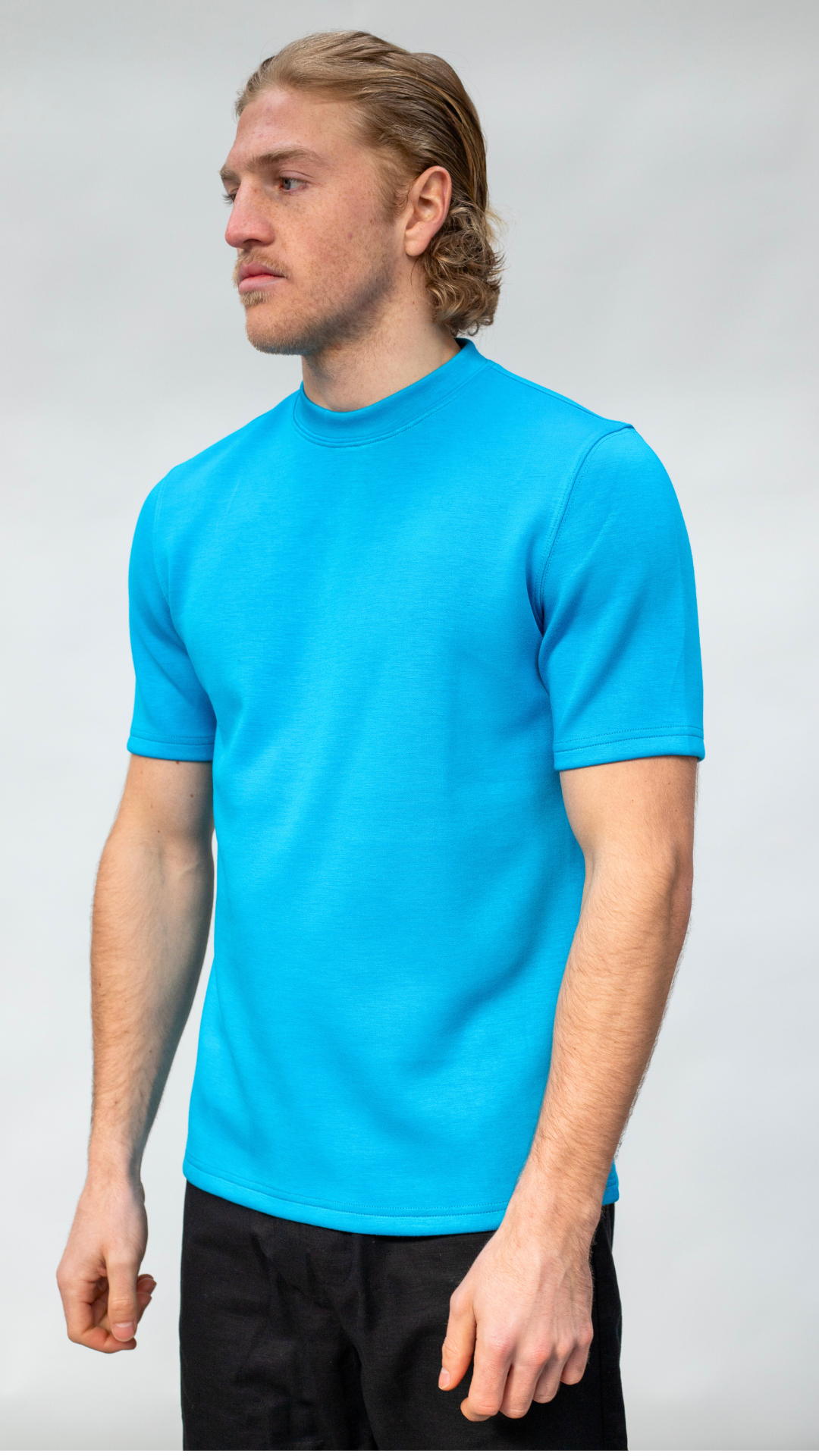 Premium Cotton T Shirt - Light Blue